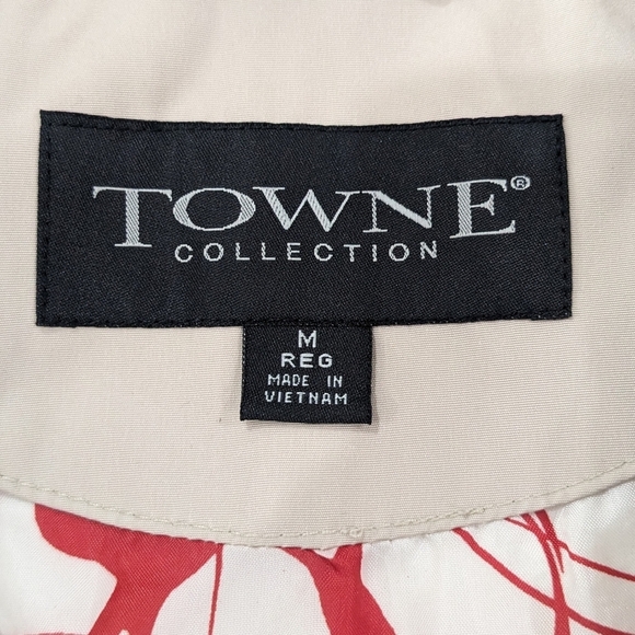 Towne Collection By London Fog Women Beige Tan Trench Coat Belted Button Down M - Picture 8 of 10